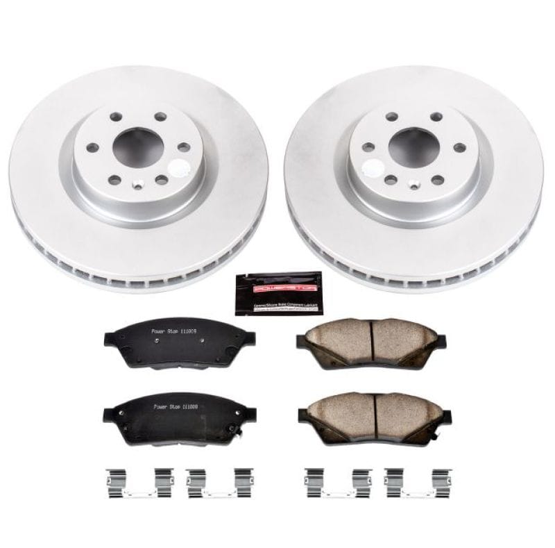 PowerStop — Genuine Geomet Coated Rotor and Low-Dust Ceramic Brake Pad Kit