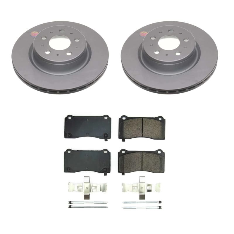 PowerStop — Genuine Geomet Coated Rotor and Low-Dust Ceramic Brake Pad Kit