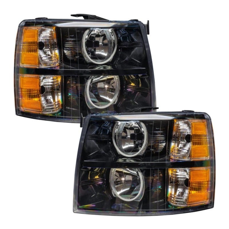 ORACLE Lighting — 2007-2013 Chevrolet Silverado LED Round Style Halo Headlights - (Black Housing)