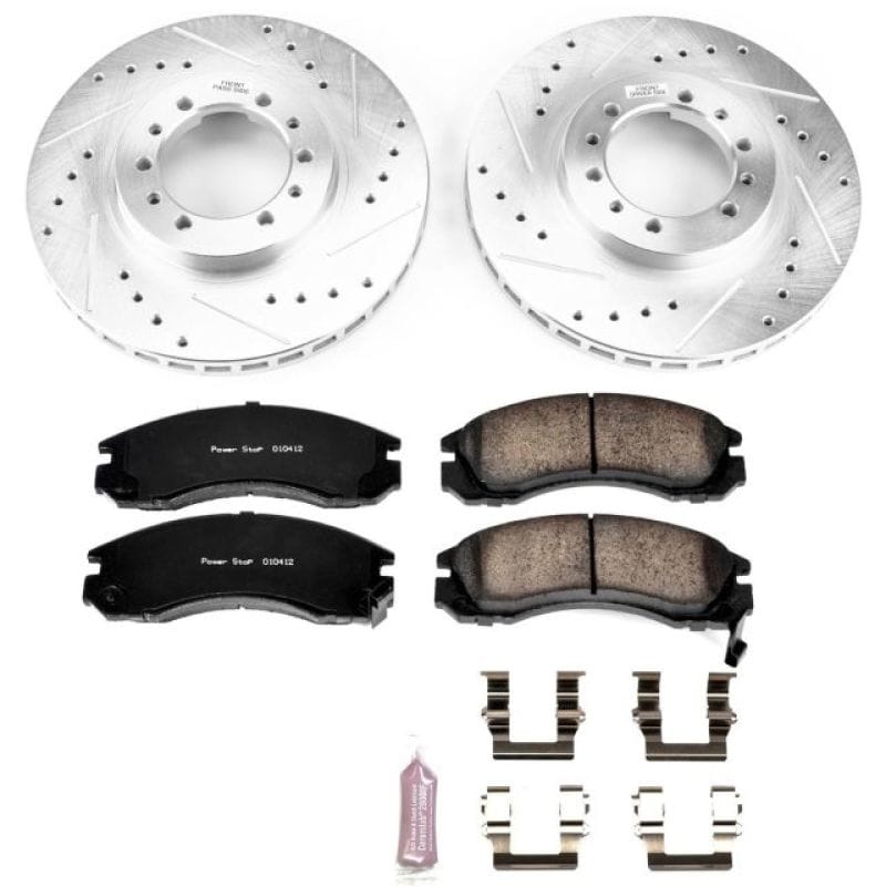 PowerStop — Z23 Daily Driver Carbon-Fiber Ceramic Brake Pad and Drilled & Slotted Rotor Kit