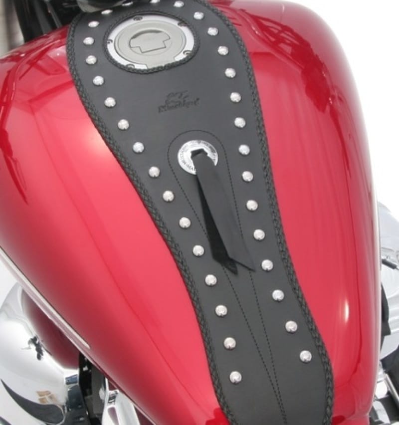 Mustang Motorcycle — Mustang 07-17 Yamaha V-Star 1200, V-Star 1300 Tourer, V-Star 1300 Deluxe Tank Bib w/Studs- Black