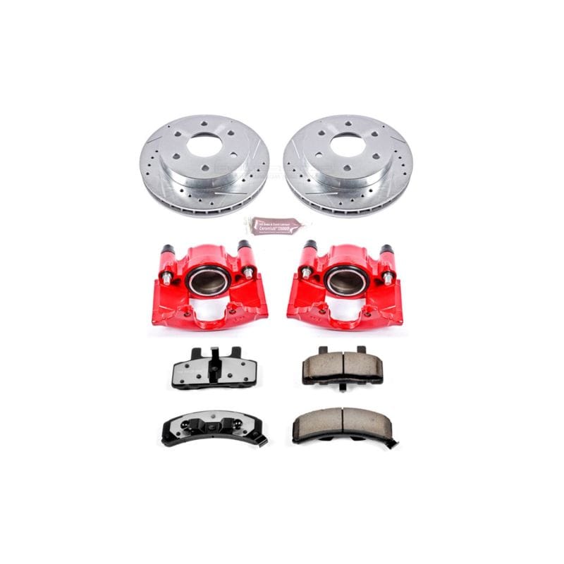 PowerStop — Z36 Truck and SUV Ceramic Brake Pad, Drilled & Slotted Rotor, and Caliper Kit