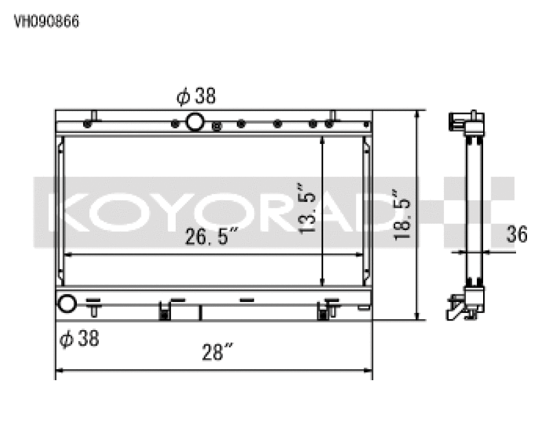 Koyo — Koyorad VH090866 Racing All Aluminum Radiator
