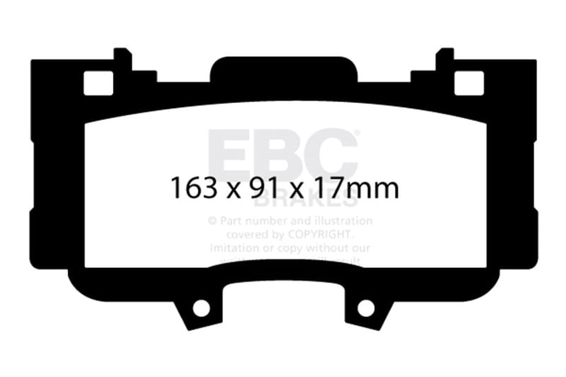 EBC — EBC 15+ Ford Mustang 2.3 Turbo Performance Pkg Yellowstuff Front Brake Pads
Disc Brake Pad