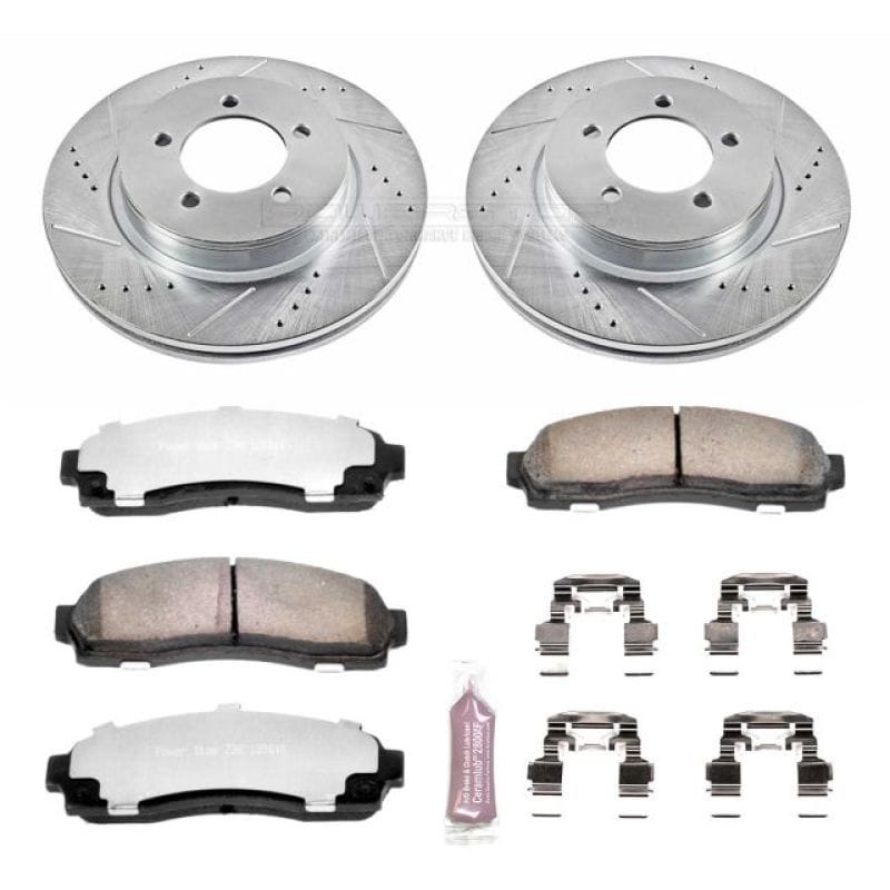 PowerStop — Z36 Truck and SUV Carbon-Fiber Ceramic Brake Pad and Drilled & Slotted Rotor Kit