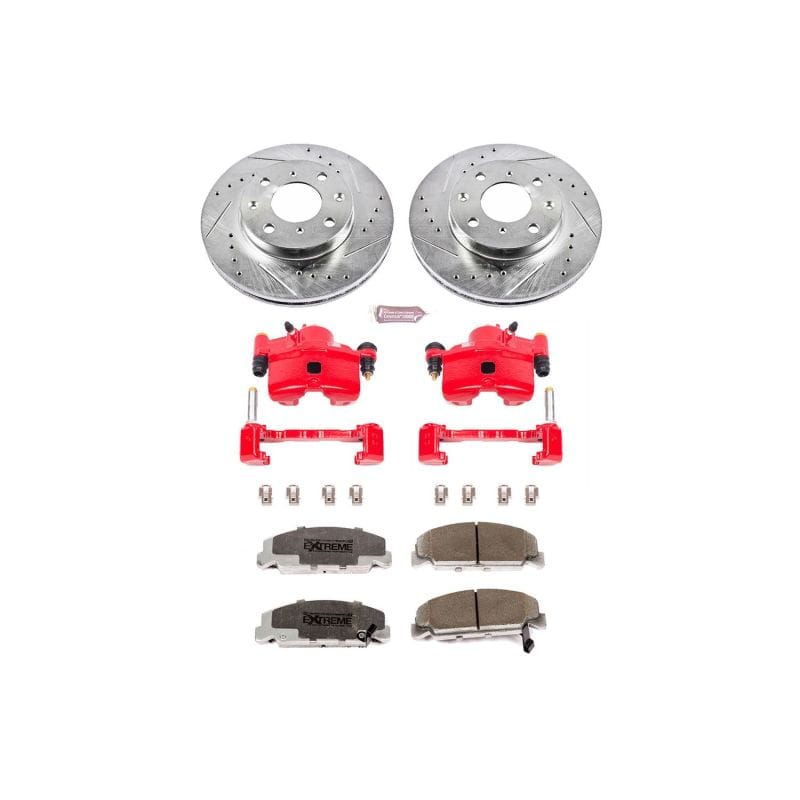 PowerStop — Z26 Street Performance Ceramic Brake Pad, Drilled Slotted Rotor, and Caliper Kit