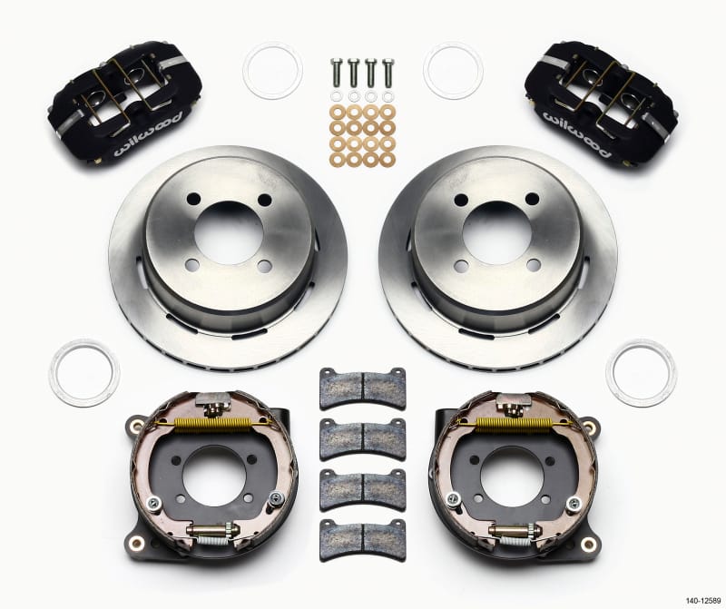 Wilwood — KIT,REAR,DISC/DRUM,7.25 MUSTANG 4-LUG 2.80 OFF,1PC 11.00,BLACK POWDER COAT