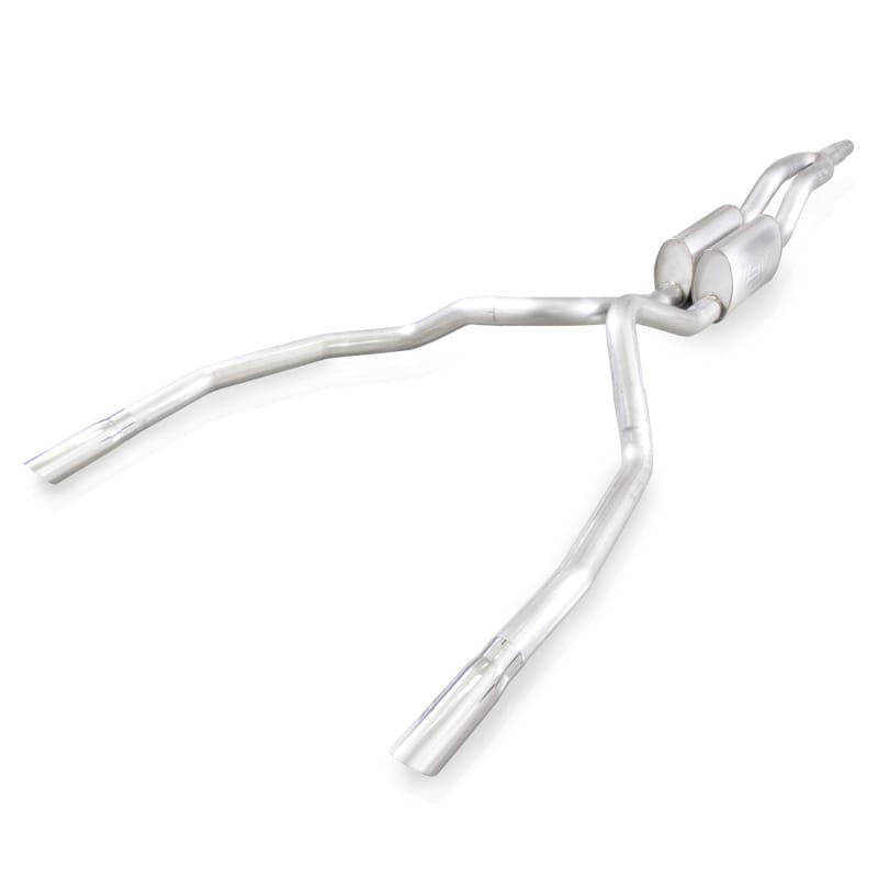 Stainless Works — Stainless Works Catback Dual Turbo S-Tube Mufflers Under/Bumper Factory Connect