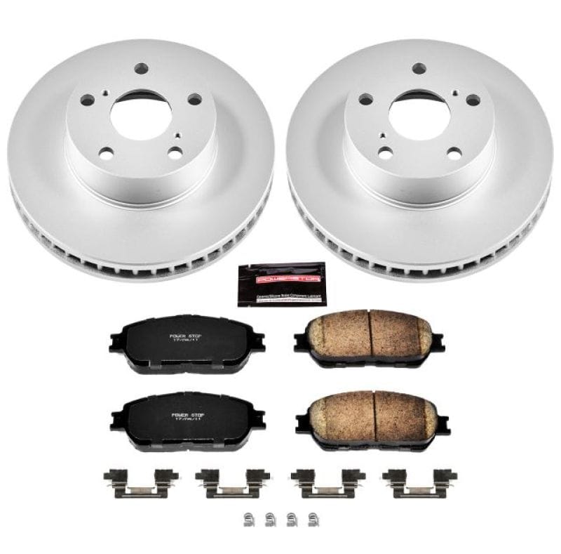 PowerStop — Genuine Geomet Coated Rotor and Low-Dust Ceramic Brake Pad Kit