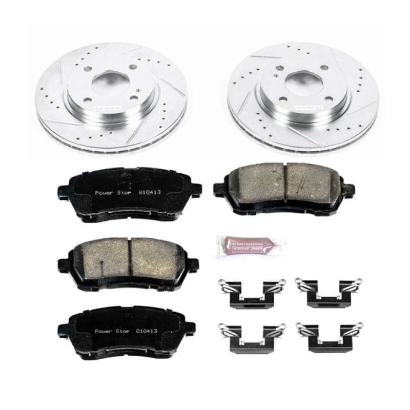 PowerStop — Z23 Daily Driver Carbon-Fiber Ceramic Brake Pad and Drilled & Slotted Rotor Kit