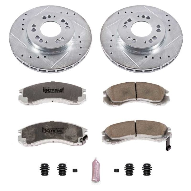 PowerStop — Z26 Street Performance Ceramic Brake Pad and Drilled & Slotted Rotor Kit