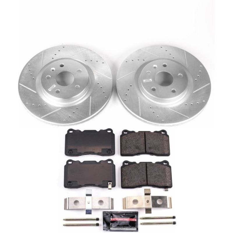 PowerStop — Z23 Daily Driver Carbon-Fiber Ceramic Brake Pad and Drilled & Slotted Rotor Kit