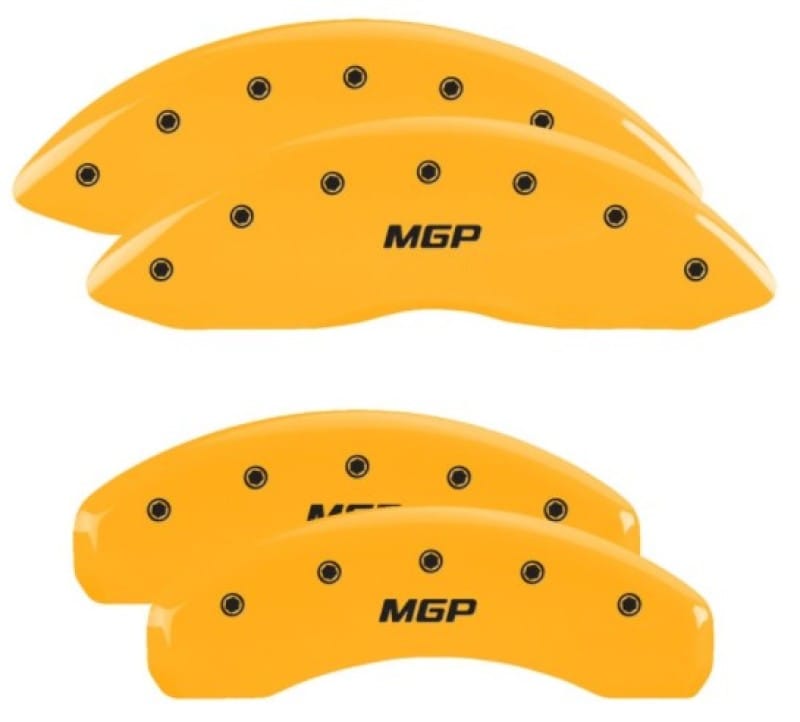 MGP — Set of 4 caliper covers, Engraved Front and Rear: MGP, Yellow powder coat finish