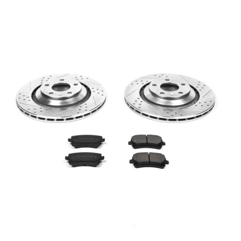 PowerStop — Z23 Daily Driver Carbon-Fiber Ceramic Brake Pad and Drilled & Slotted Rotor Kit