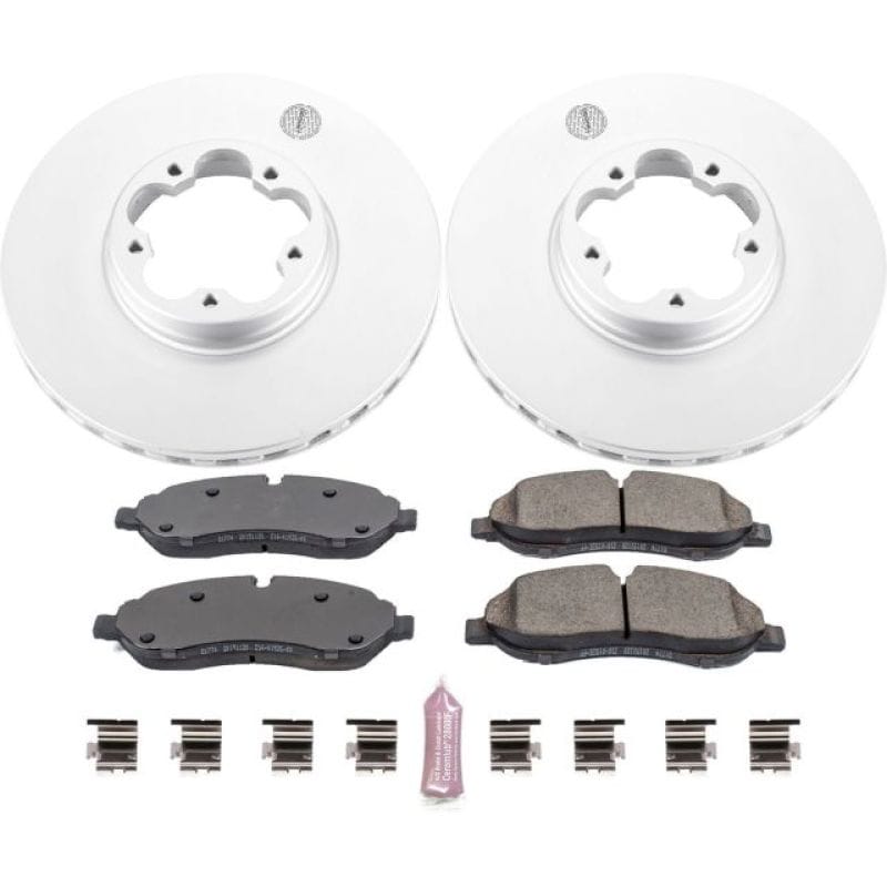PowerStop — Genuine Geomet Coated Rotor and Low-Dust Ceramic Brake Pad Kit