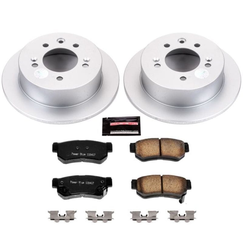 PowerStop — Genuine Geomet Coated Rotor and Low-Dust Ceramic Brake Pad Kit