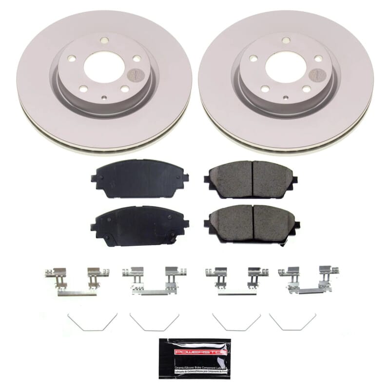 PowerStop — Genuine Geomet Coated Rotor and Low-Dust Ceramic Brake Pad Kit