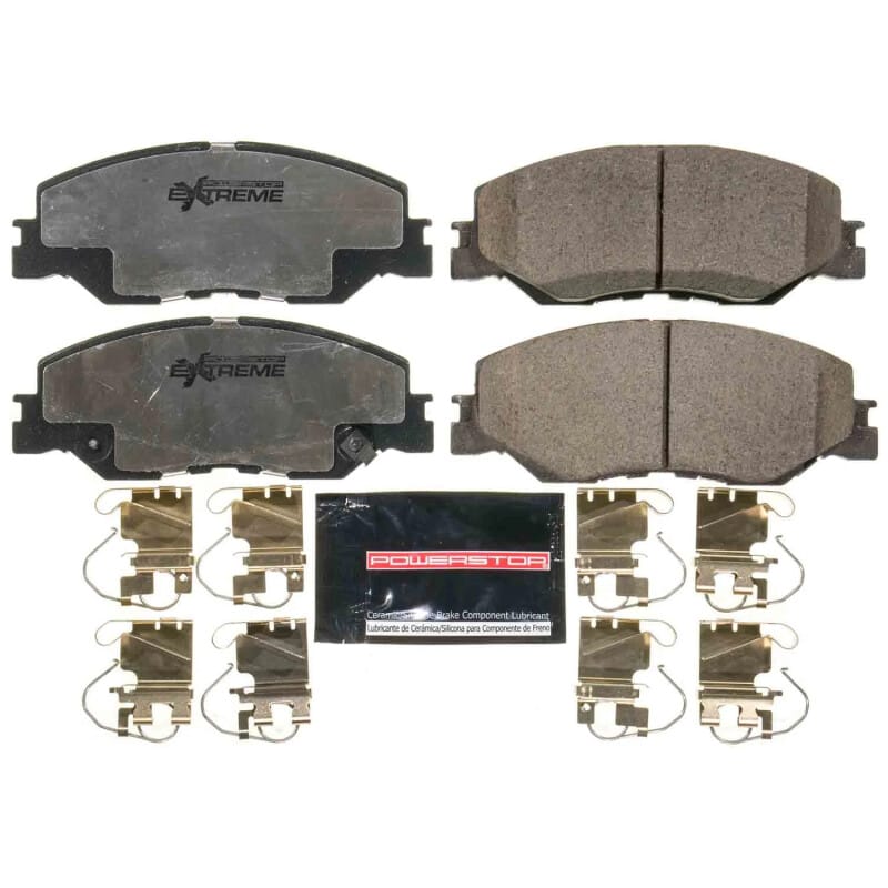 PowerStop — PowerStop - Z26 Performance Carbon-Fiber Ceramic Brake Pads with Hardware Kit