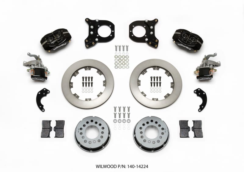 Wilwood — KIT,FDLI/MC4,P-BRAKE,12 BOLT,C-CLIP ELIM 2.91 OFFSET,BLACK POWDER COAT