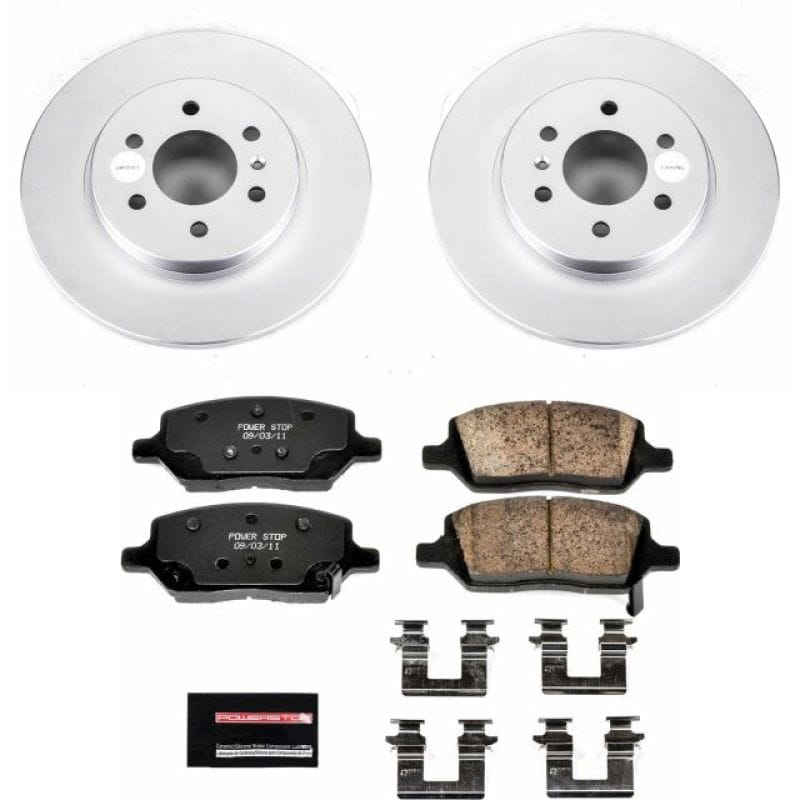PowerStop — Genuine Geomet Coated Rotor and Low-Dust Ceramic Brake Pad Kit