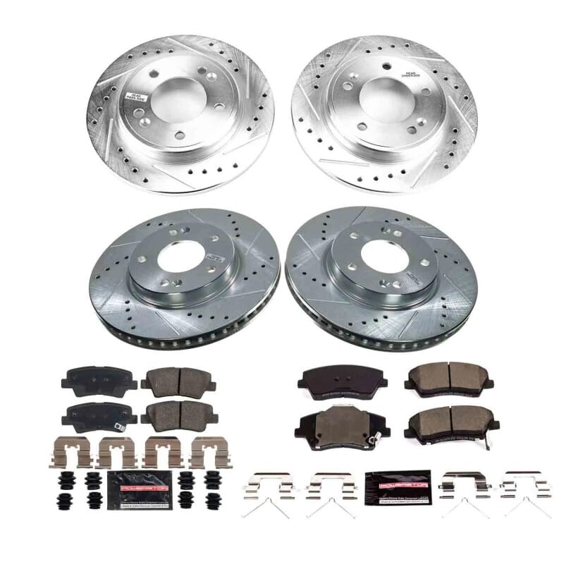 PowerStop — Z23 Daily Driver Carbon-Fiber Ceramic Brake Pad and Drilled & Slotted Rotor Kit