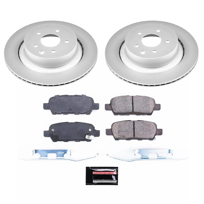 PowerStop — Genuine Geomet Coated Rotor and Low-Dust Ceramic Brake Pad Kit