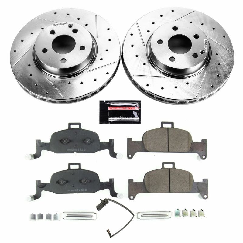 PowerStop — Z23 Daily Driver Carbon-Fiber Ceramic Brake Pad and Drilled & Slotted Rotor Kit