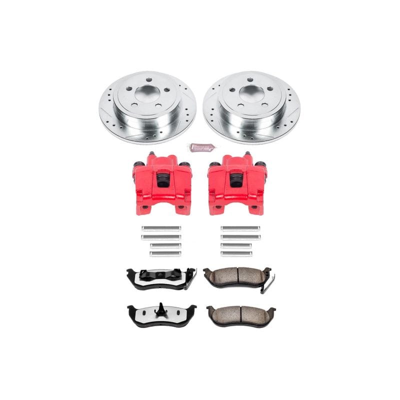 PowerStop — Z36 Truck and SUV Ceramic Brake Pad, Drilled & Slotted Rotor, and Caliper Kit