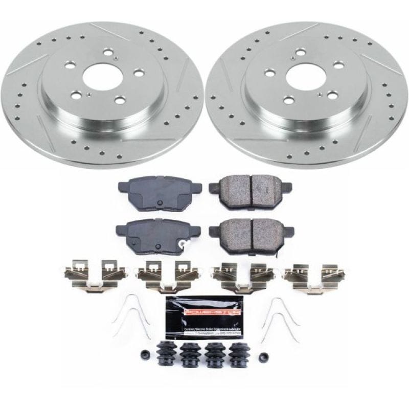 PowerStop — Z23 Daily Driver Carbon-Fiber Ceramic Brake Pad and Drilled & Slotted Rotor Kit