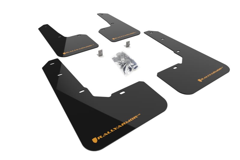 Rally Armor — Black Mud Flap/Wild Orange Logo