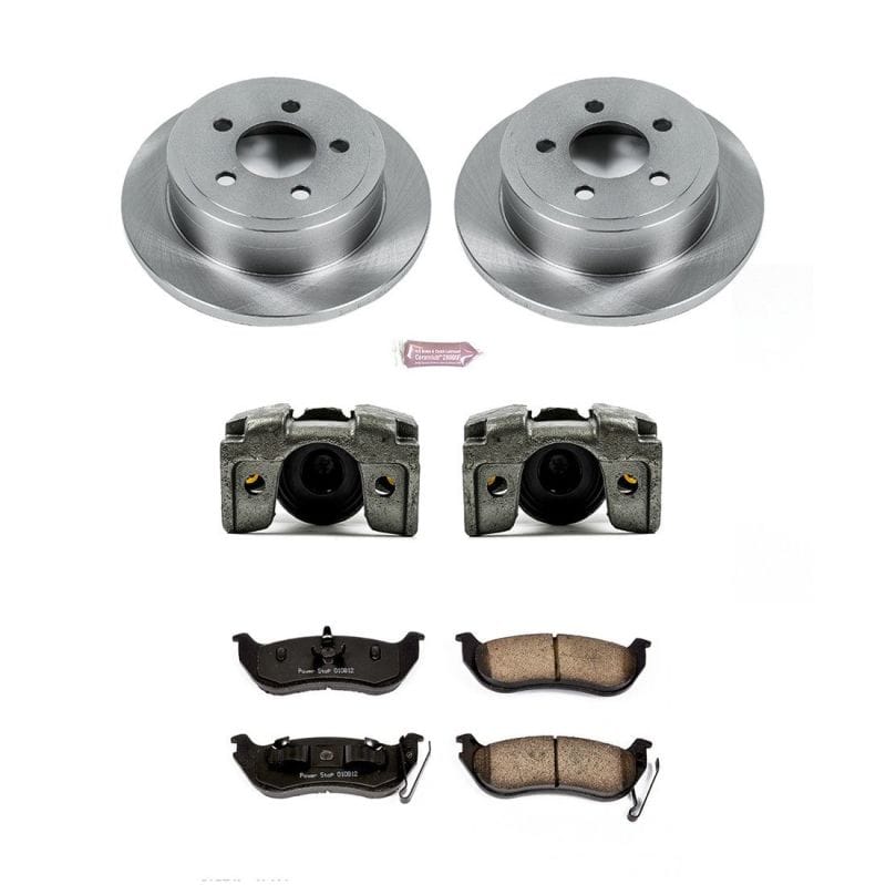 PowerStop — OE Stock Replacement Low-Dust Ceramic Brake Pad, Rotor and Caliper Kit