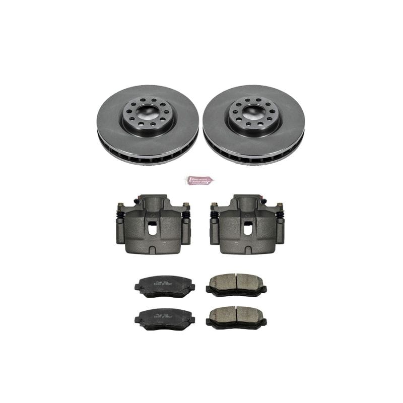 PowerStop — OE Stock Replacement Low-Dust Ceramic Brake Pad, Rotor and Caliper Kit
