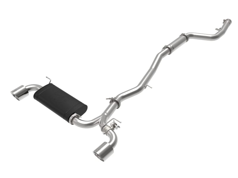aFe — Takeda 3 IN to 2-1/2 IN 304 Stainless Steel Cat-Back Exhaust System w/Polish T