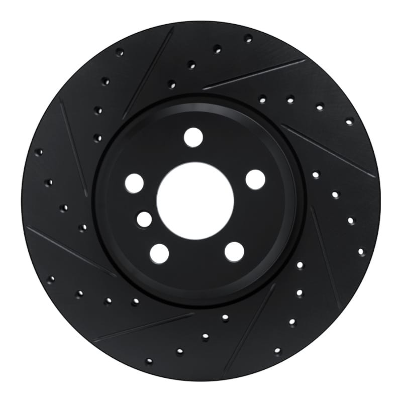 R1 Concepts — R1 Concepts Brake Rotor Drilled and Slotted Black