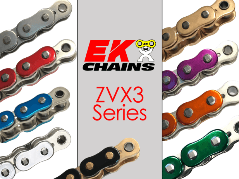 Vortex Racing — Vortex Racing EK 530 ZVX3 Rivet Master 120 Links- Metallic Red
