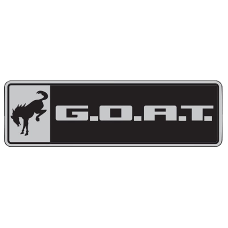 Ford Racing — Bronco/Bronco Sport G.O.A.T. Badge-Black/Chrome
Goat Badge