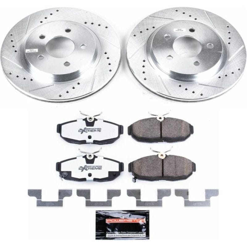PowerStop — Z26 Street Performance Ceramic Brake Pad and Drilled & Slotted Rotor Kit