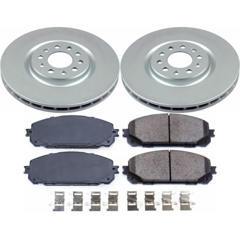 PowerStop — Genuine Geomet Coated Rotor and Low-Dust Ceramic Brake Pad Kit