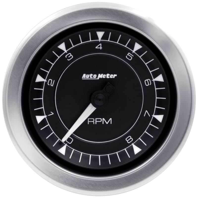 AutoMeter — GAUGE, TACHOMETER, 3 3/8", 8K RPM, IN-DASH, CHRONO