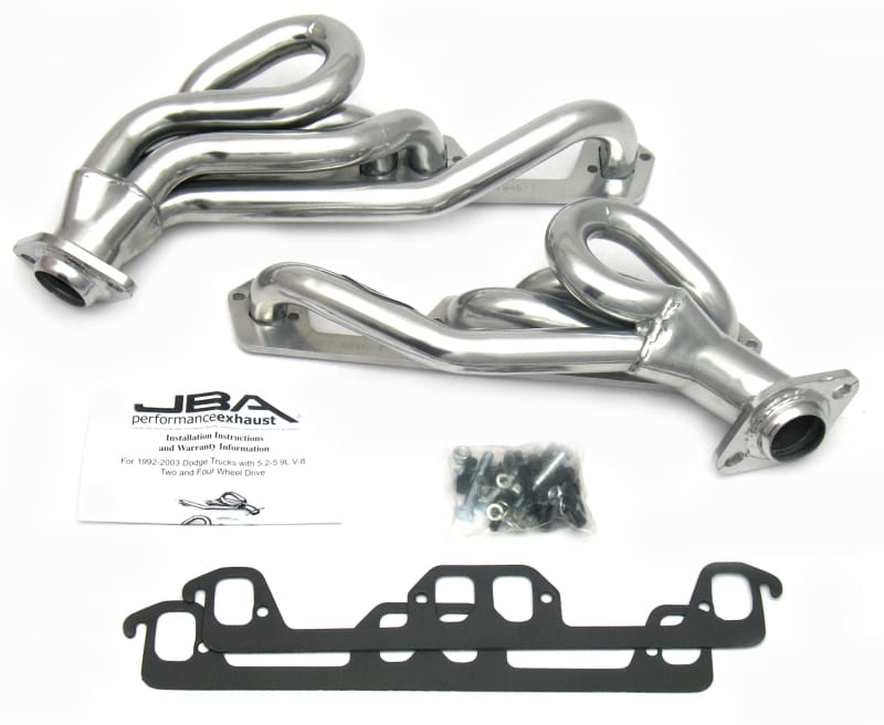 JBA — JBA 96-03 Dodge Truck 5.2L/5.9L Magnum 1-1/2in Primary Silver Ctd Cat4Ward Header
Exhaust Header