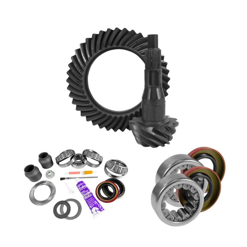 Yukon Gear & Axle — 9.75" Ford 3.55 Rear Ring & Pinion, Install Kit, 2.99" OD Axle Bearings & Seals
9.75in. Ford 3.55 Rear Ring/Pinion; Install Kit; 2.99in. OD Axle Bearings/Seals