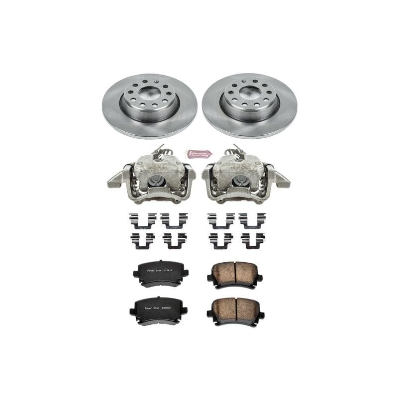 PowerStop — OE Stock Replacement Low-Dust Ceramic Brake Pad, Rotor and Caliper Kit