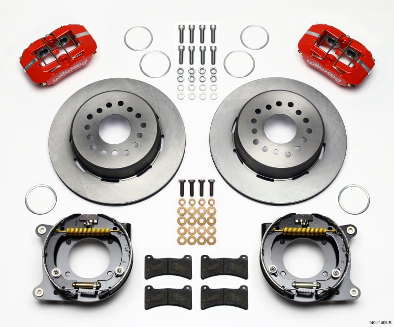 Wilwood — KIT,REAR,DISC/DRUM,55-57 CHEVY,2.34 OFF 1PC 11.00,RED