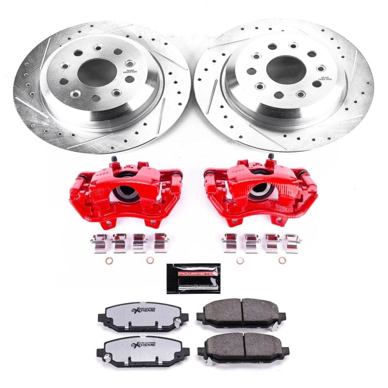 PowerStop — Z36 Truck and SUV Ceramic Brake Pad, Drilled & Slotted Rotor, and Caliper Kit