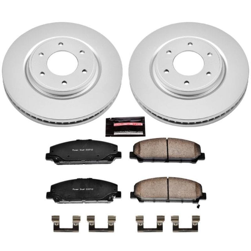 PowerStop — Genuine Geomet Coated Rotor and Low-Dust Ceramic Brake Pad Kit