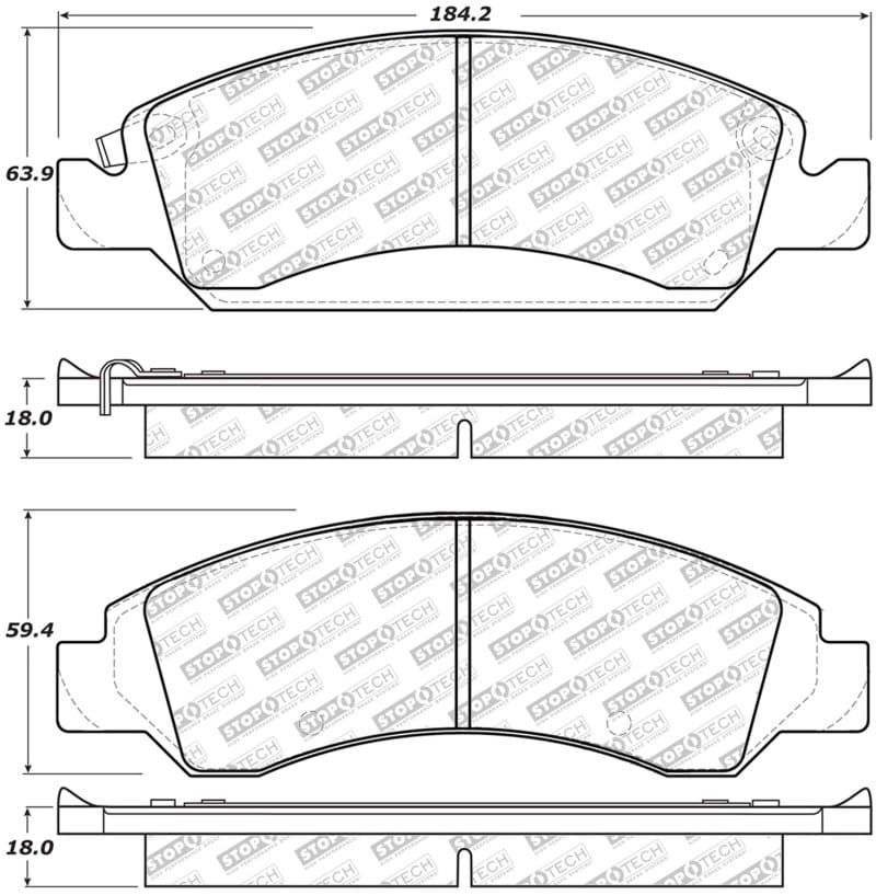 Stoptech — StopTech Street Select Brake Pads with Hardware