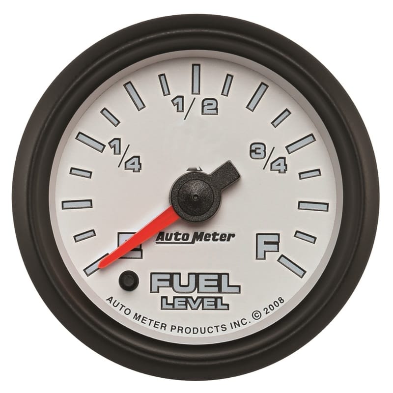 AutoMeter — GAUGE, FUEL LEVEL, 2 1/16" , 0-280O PROGRAMMABLE, WHITE, PRO-CYCLE