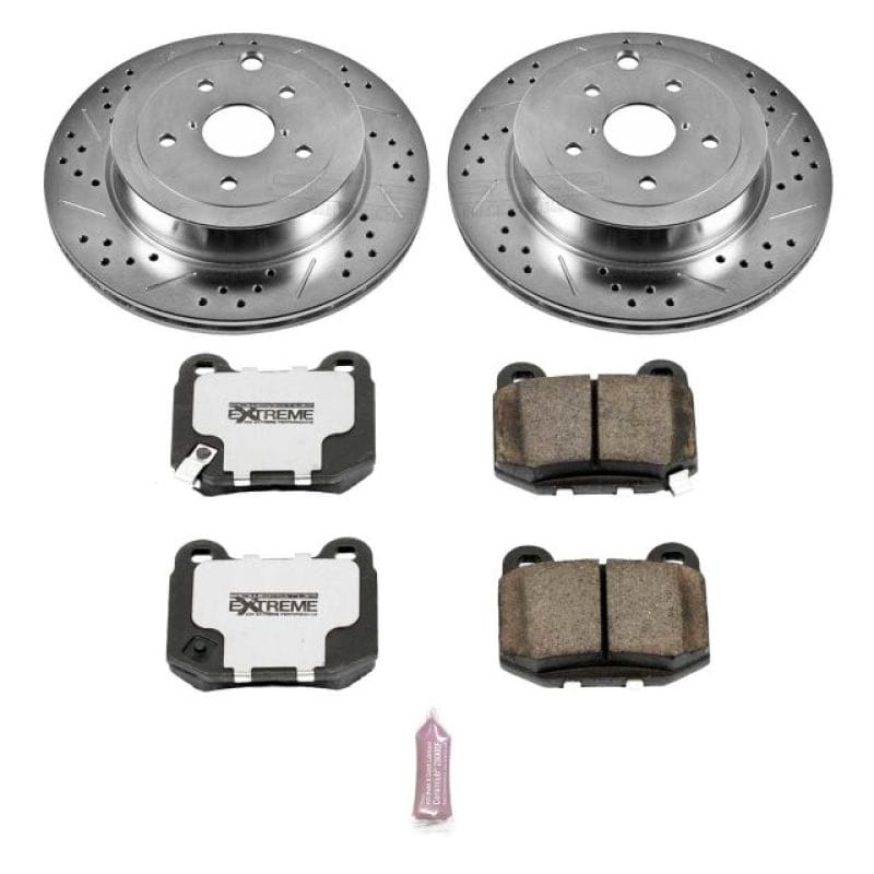 PowerStop — Z26 Street Performance Ceramic Brake Pad and Drilled & Slotted Rotor Kit
