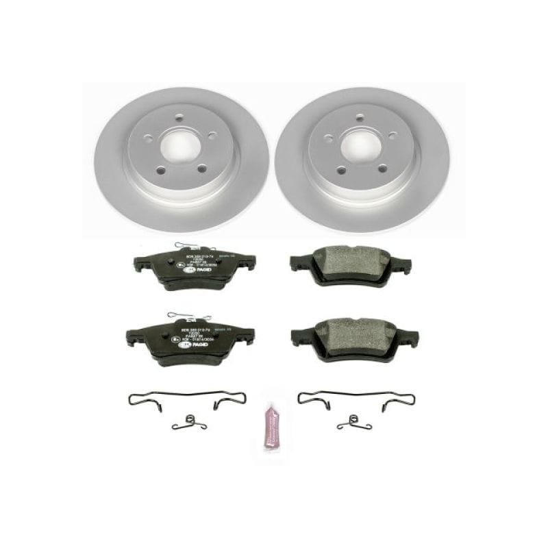 PowerStop — Genuine Geomet Coated Rotors, ECE-R90 Brake Pads + Hardware Kit