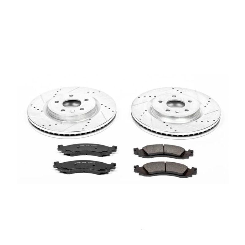 PowerStop — Z23 Daily Driver Carbon-Fiber Ceramic Brake Pad and Drilled & Slotted Rotor Kit
